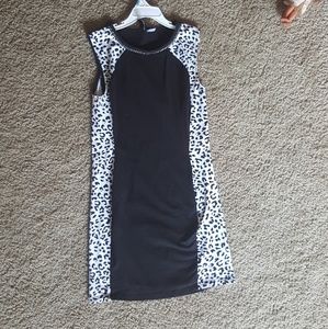 Black white animal print mini dress bodycon